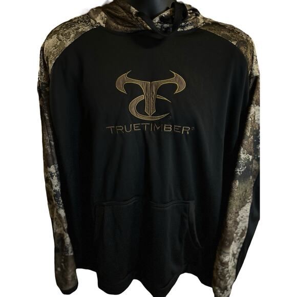 True‎ Timber Black Camouflage Fleece Lined Sweater Hoodie Hunting Men's Size 2Xl - Picture 1 of 10